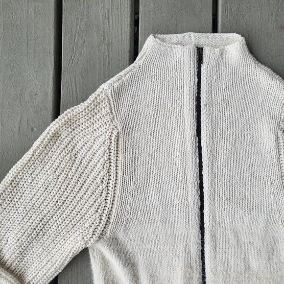 Anthropologie Pilcro Sweater Cardigan Winnie Long Dolman Sleeve Zip-Up‎ Cream MP - Picture 6 of 11